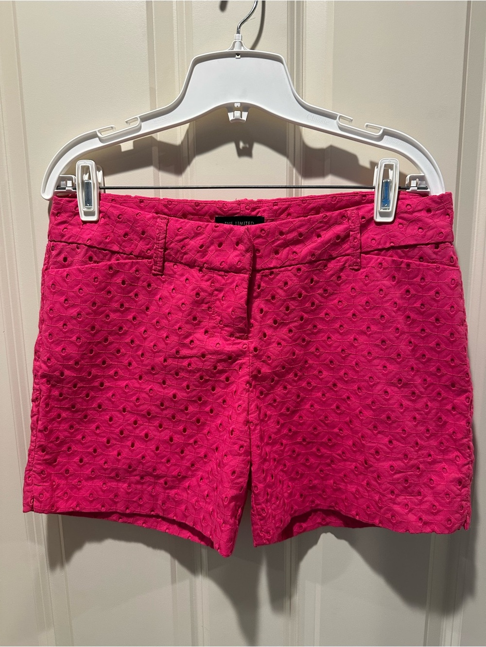 The Limited Hot Pink Eyelet High Waist Shorts